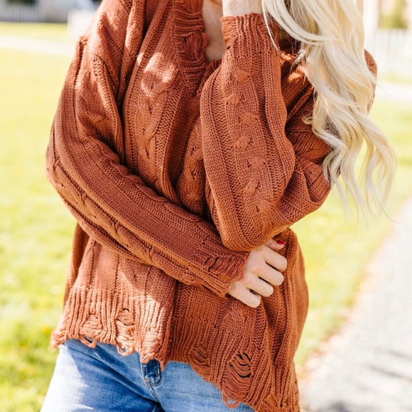 LAST ONE Rustic Retreat Cable Knit Sweater - Picture 5 of 8